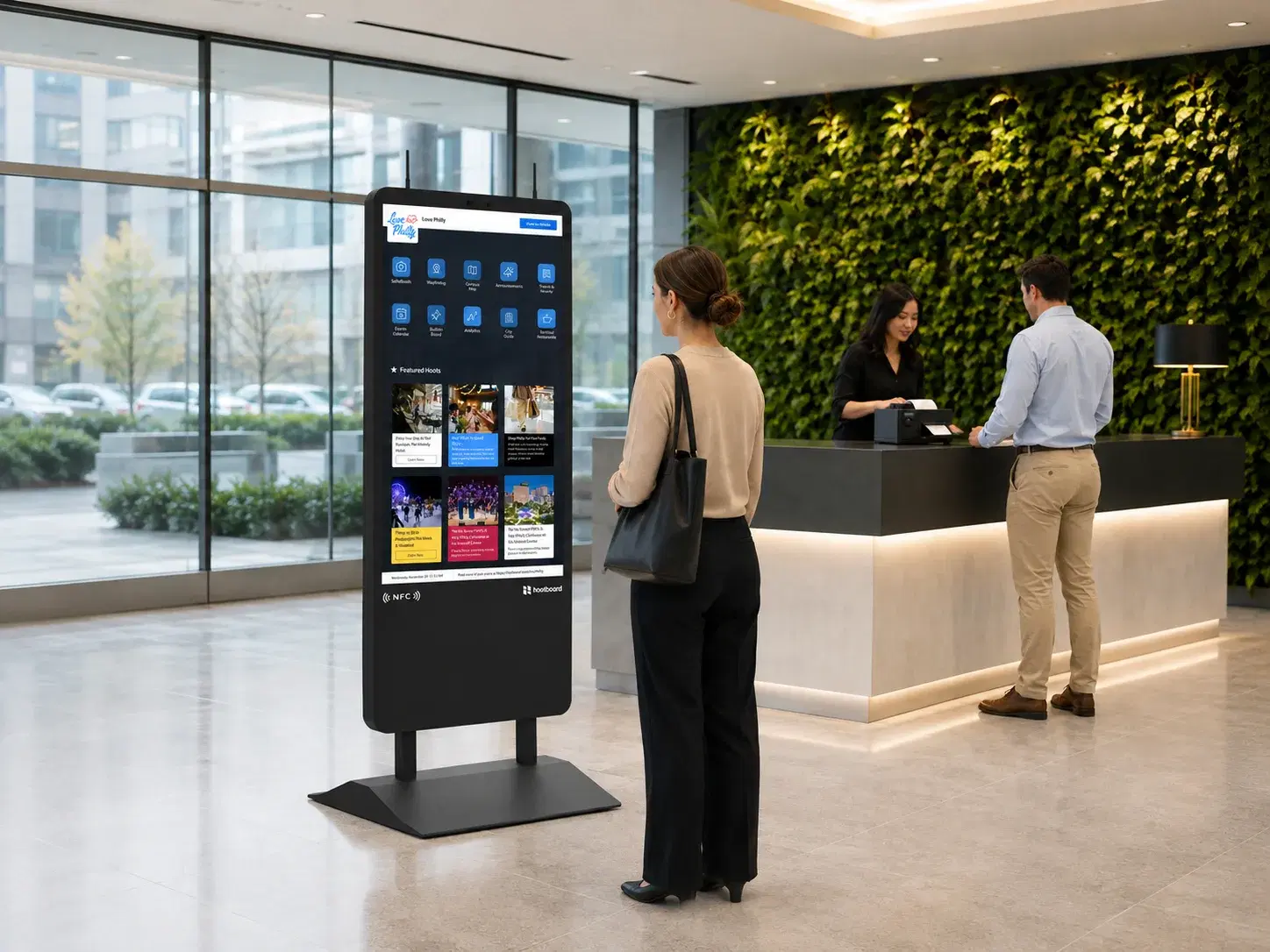 AirX in a corporate lobby