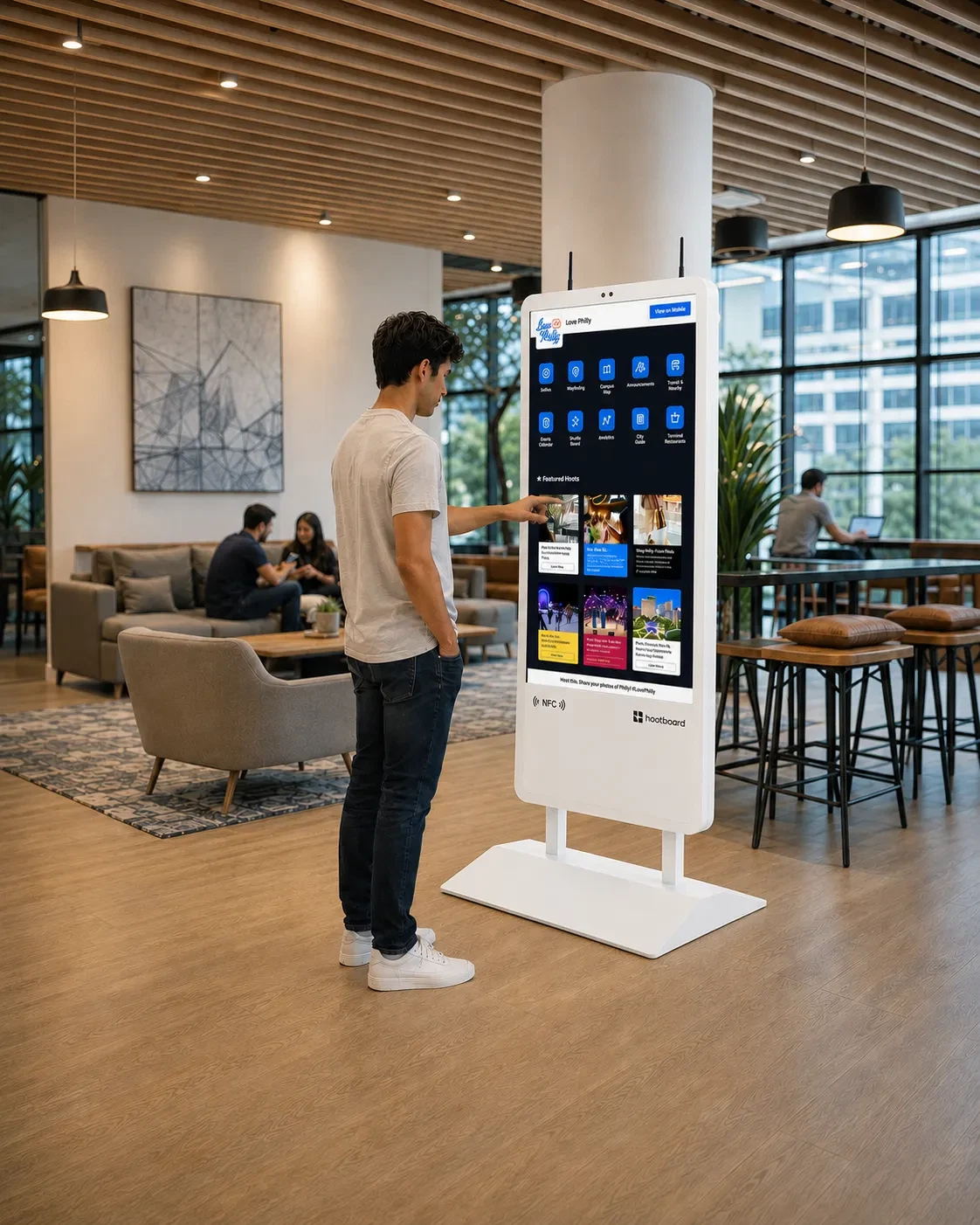 HootBoard AirX Floor Stand in white, photo 7 of 8